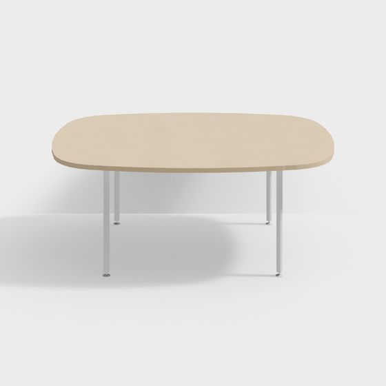Stylish Oval Conference Table 3D Model