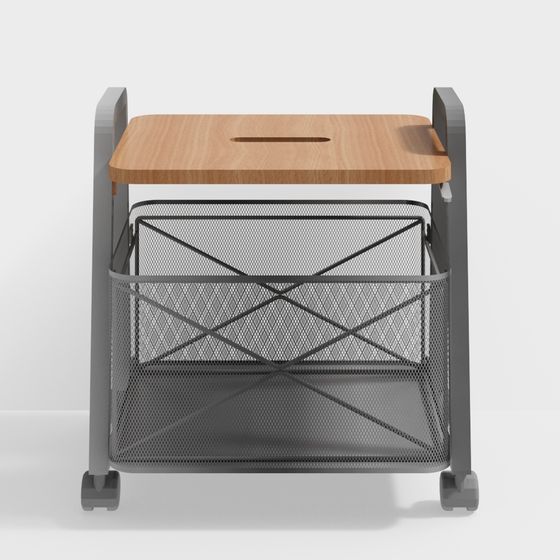 Modern Low-Poly Mobile Bookshelf 3D model