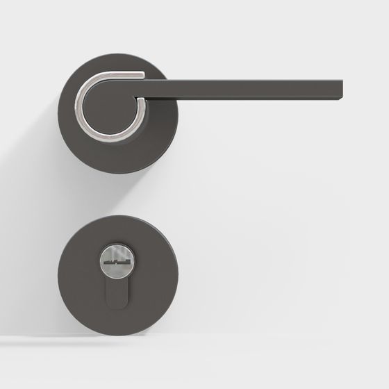 Sleek Low-Poly Door Handle 3D Model