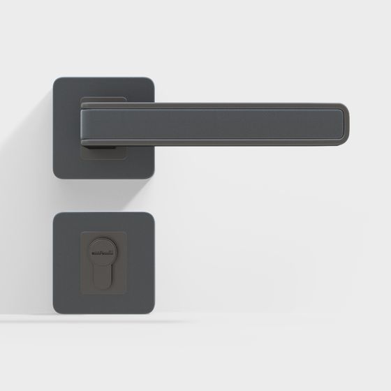 Modern Low-Poly Door Handle 3D model