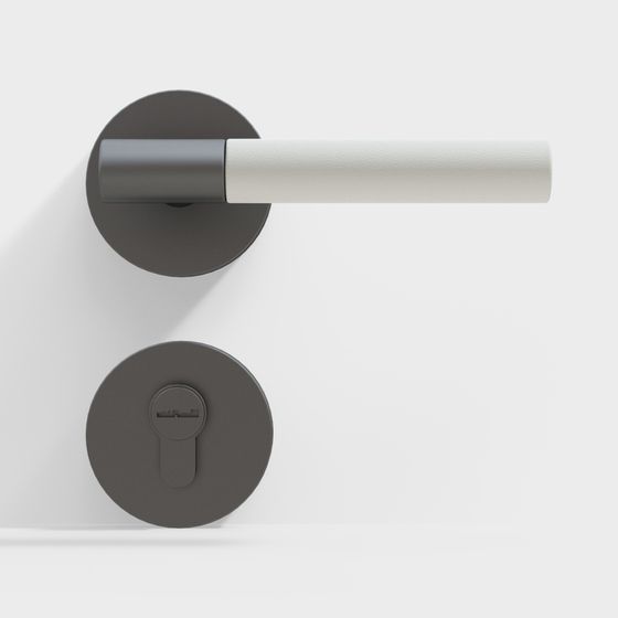 Elegant Round Door Handle 3D model