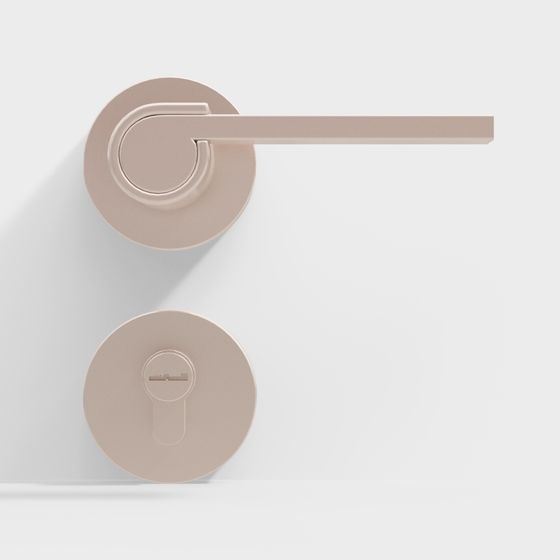 Stylish Low-Poly Door Handle 3D model