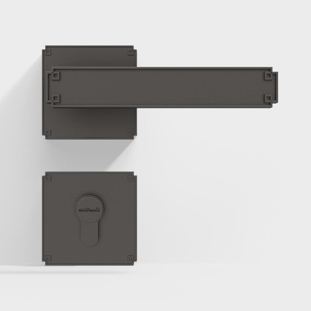 Low-Poly Modern Door Handle 3D Model