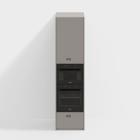 Modern Integrated Oven and Steamer Cabinet 3D model