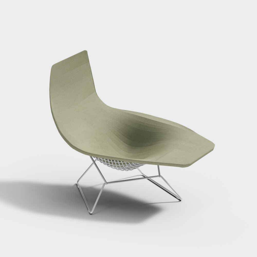Chaise asymétrique Bertoia de Knoll en 3D