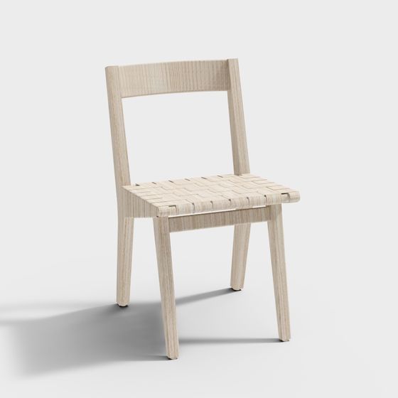 Wooden Woven Chair 3D model