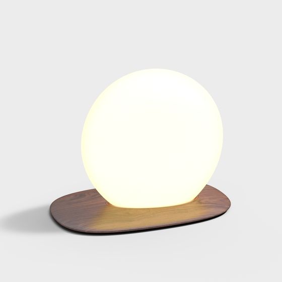 White Stone Table Light Small 3D Model for Cozy Lighting
