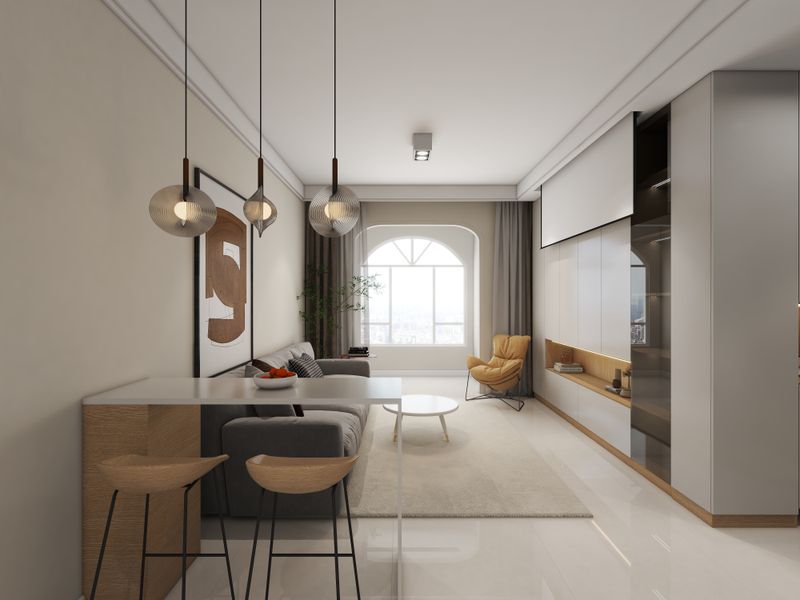 Modern Earth-Tone Living Room with Minimalism