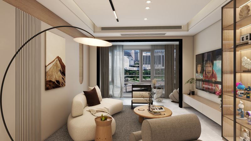 Modern Living Room Design with Warm Neutrals