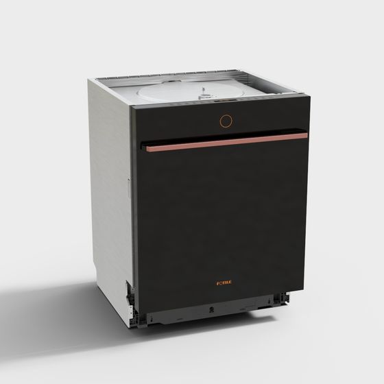 Modern Integrated Dishwasher 3D model for Stylish Kitchens