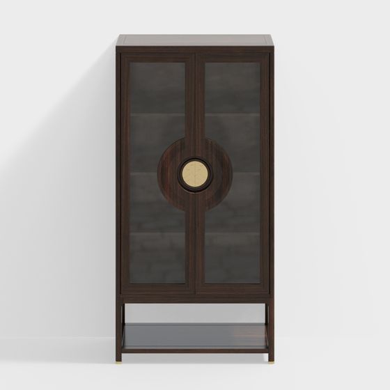 Elegant Showcase 3D model with Vintage Craftsmanship