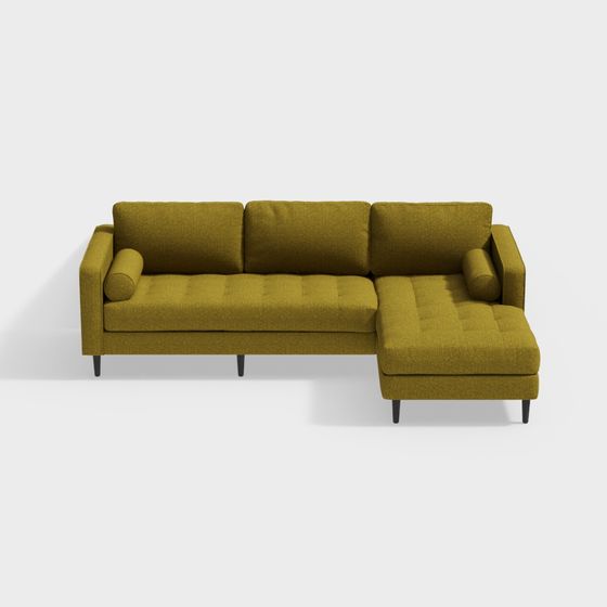 Canapé d'angle Bru Archer - tissu belge 76742 [Spartacus 01-Tinsel]