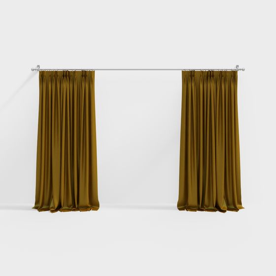 Luxurious Golden Curtain 3D model