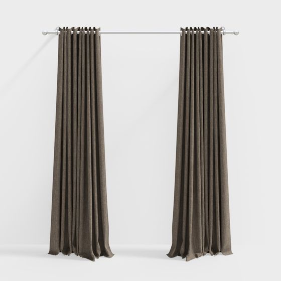 Elegant Low-Poly Curtain 3D model for Modern Interiors