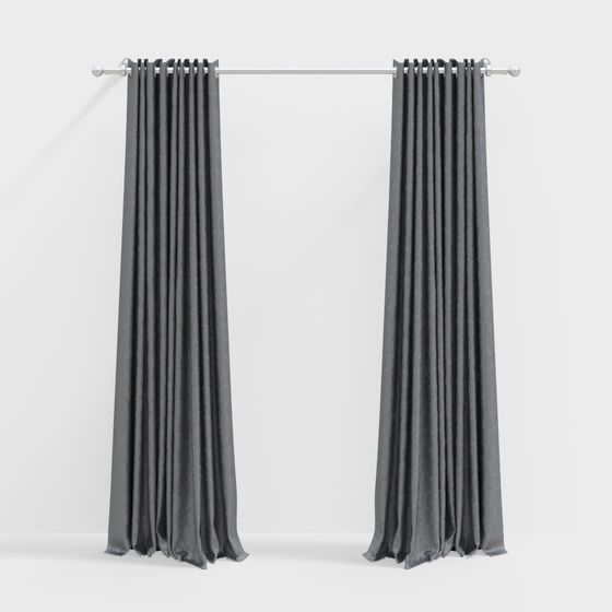 Modern Curtain Set 3D model