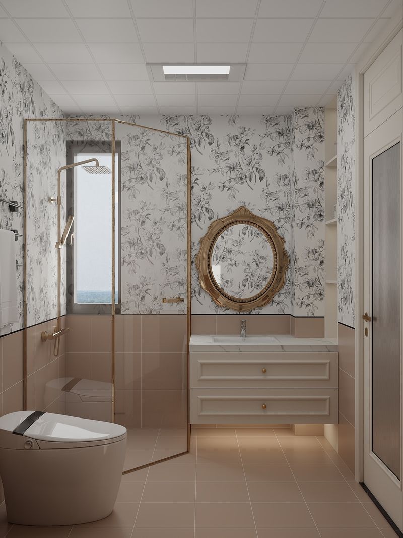 Modern Neoclassical Bathroom with White Tone