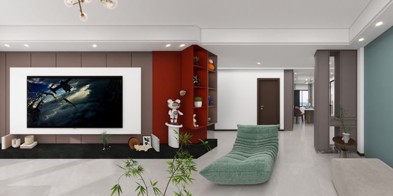 Modern Living Room Design with Bold Accents
