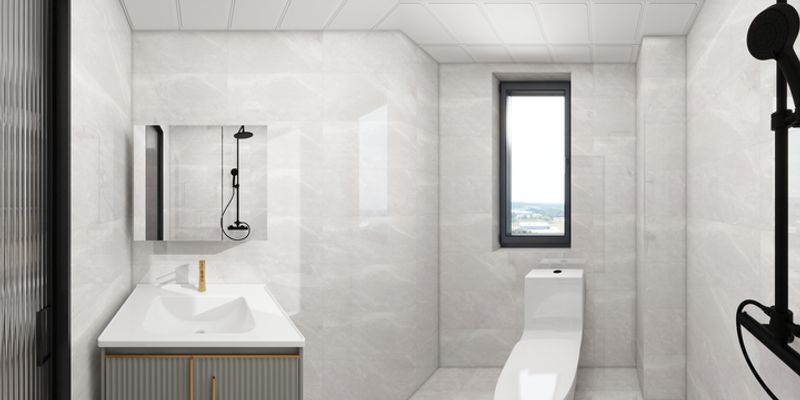 Modern Minimalist Bathroom with Black & White Accents