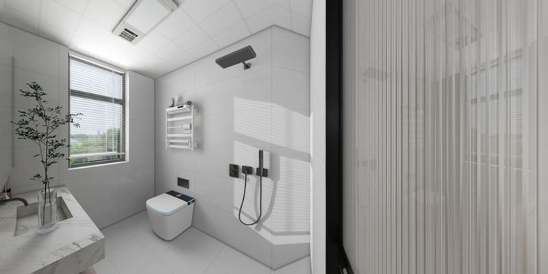 Modern Minimalist Bathroom with Gray Accents