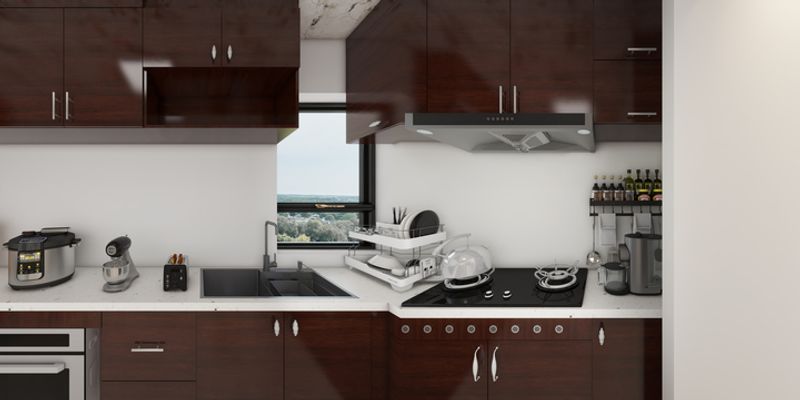 Modern Minimalist Kitchen with Wood Tones
