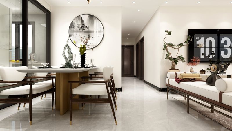 Elegant Living and Dining Space Design