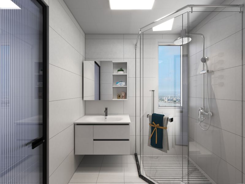 Modern Minimalist Bathroom with Black & White