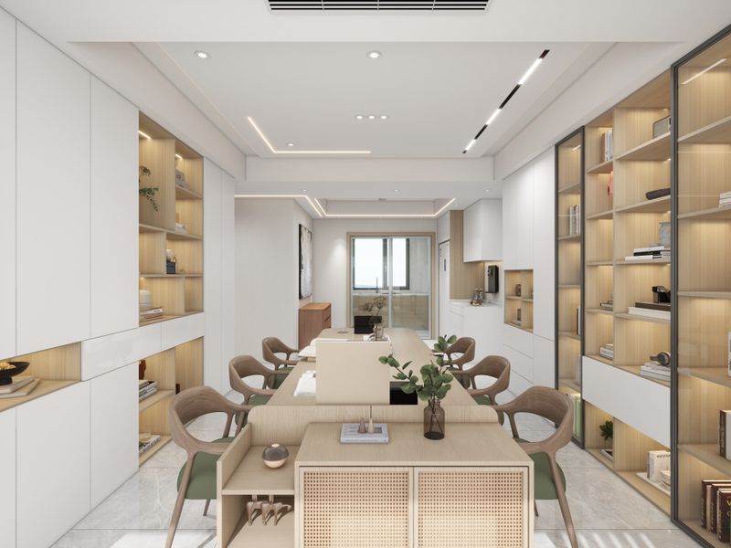 Modern Dining and Study Area Design