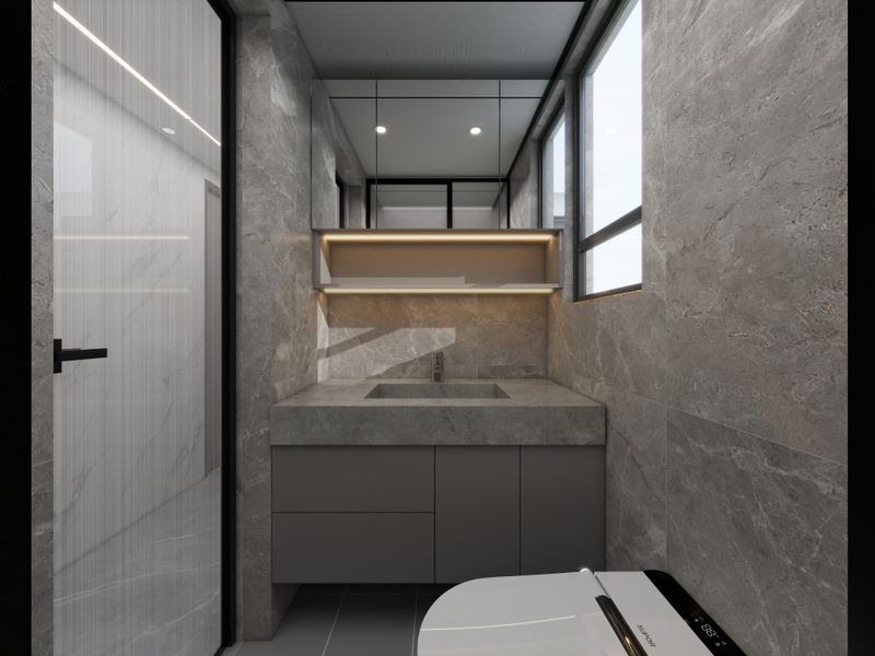 Modern Minimalist Gray Bathroom Design
