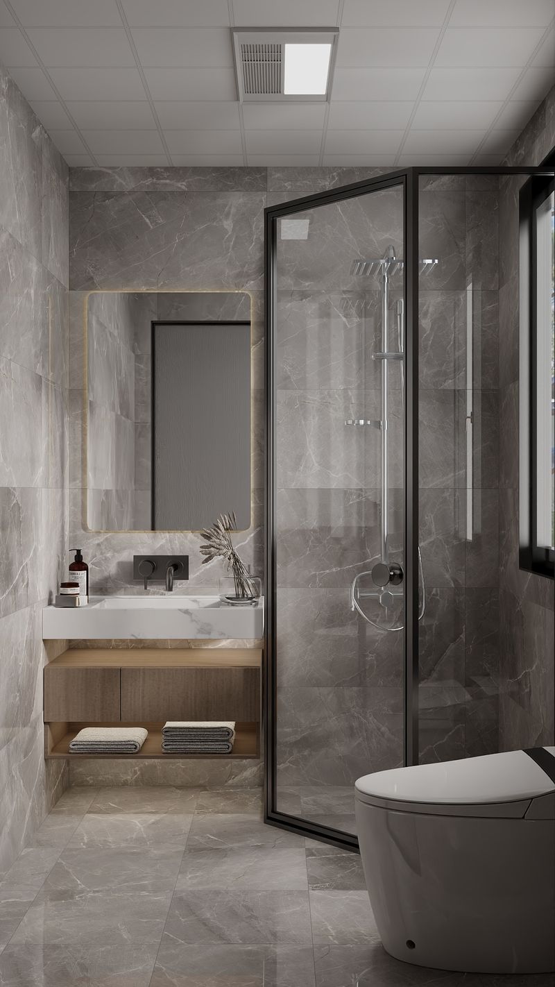 Modern Gray Bathroom with Elegant Touches
