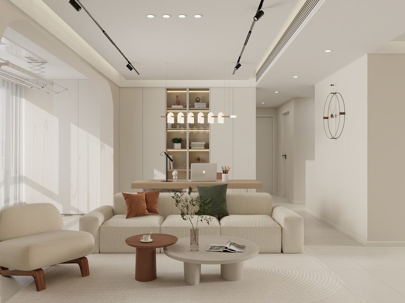 Creamy Elegance Living Room