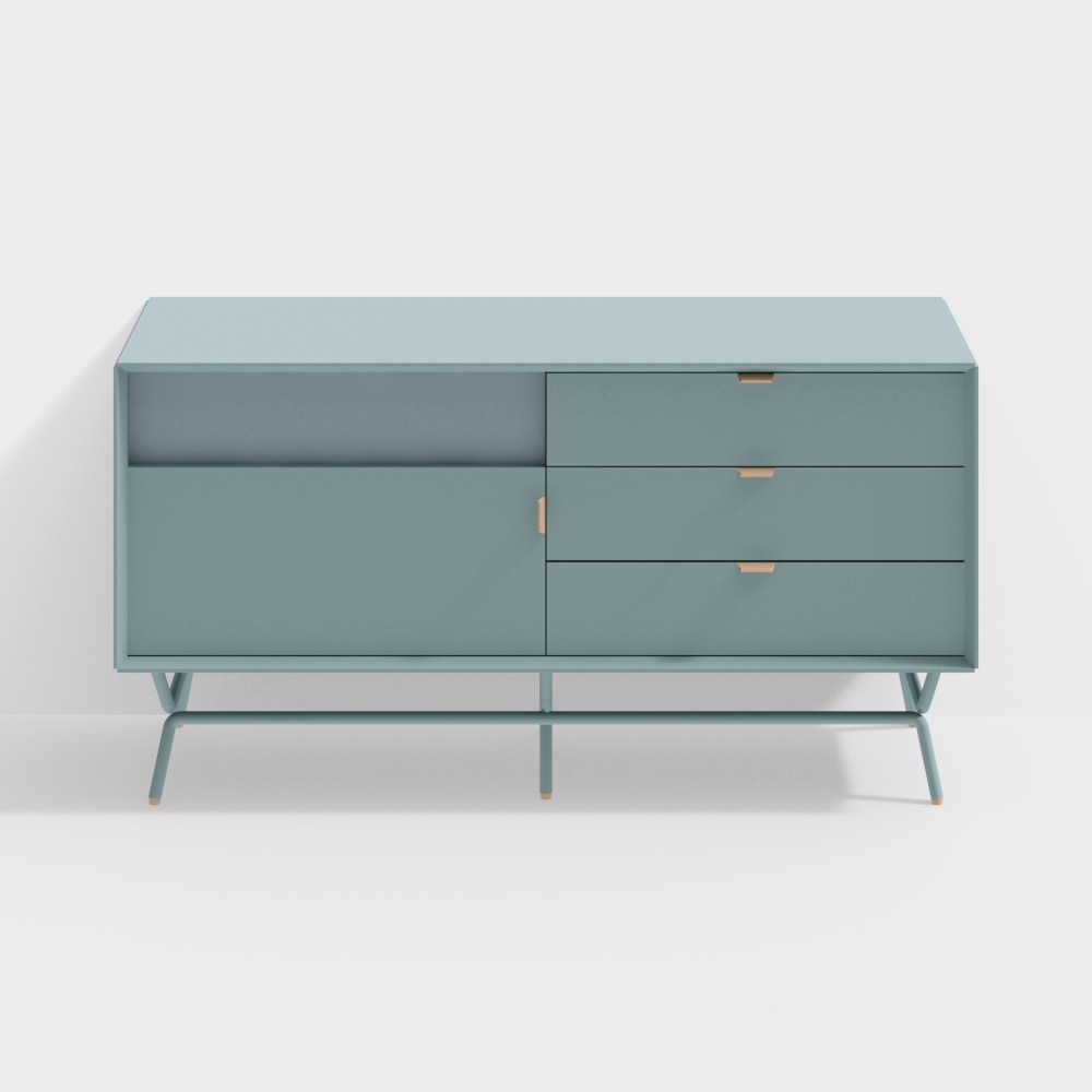 Gabinete de almacenamiento BluDot Dang 1 puerta 3 cajones