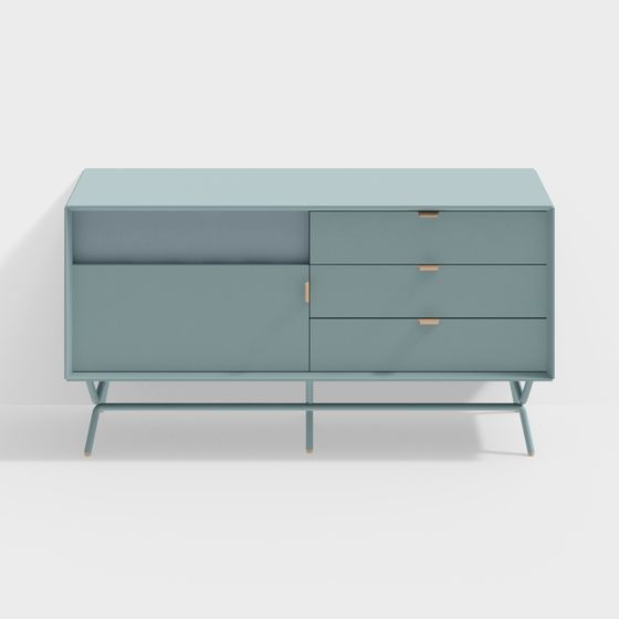 Gabinete de almacenamiento BluDot Dang 1 puerta 3 cajones