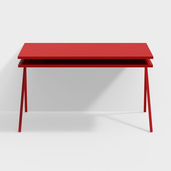 Urban Red Table 3D model for Modern Spaces