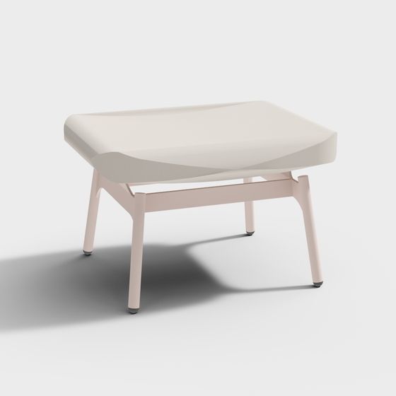 Streamlined Sofa Stool 3D model for Modern Spaces