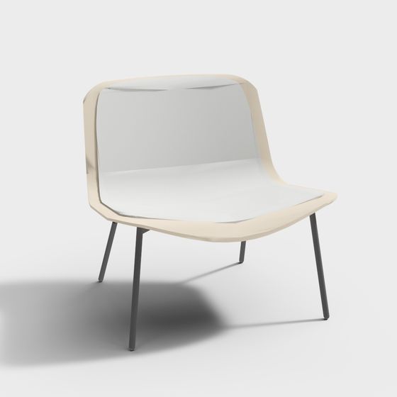 Streamlined Sofa 3D model for Modern Interiors