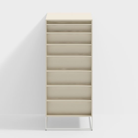 Minimalist Low Polygon Bookshelf 3D model