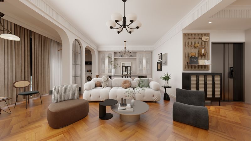 Modern Vintage Living Room with Warm Tones