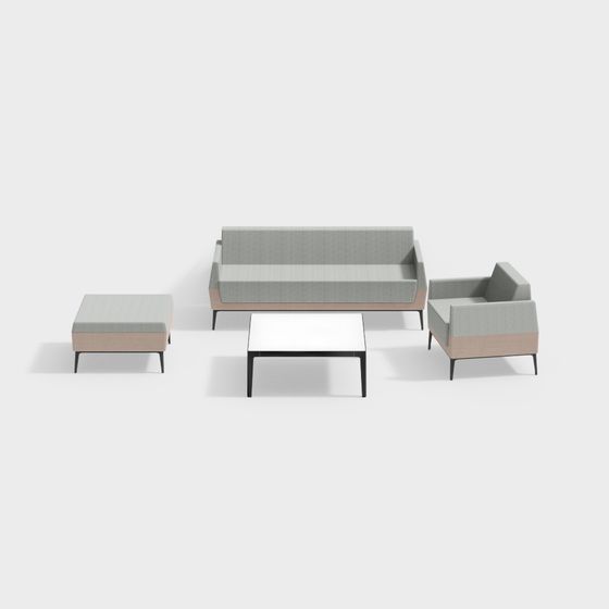 Modern Minimalist Furniture Set 3D model