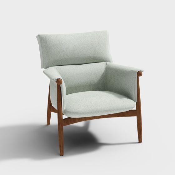 Elegant Low-Polygon Lounge Chair 3D model