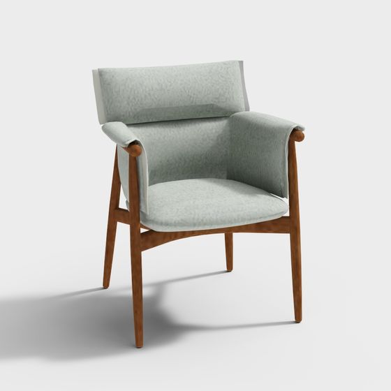 Elegant Low-Poly Armchair 3D model