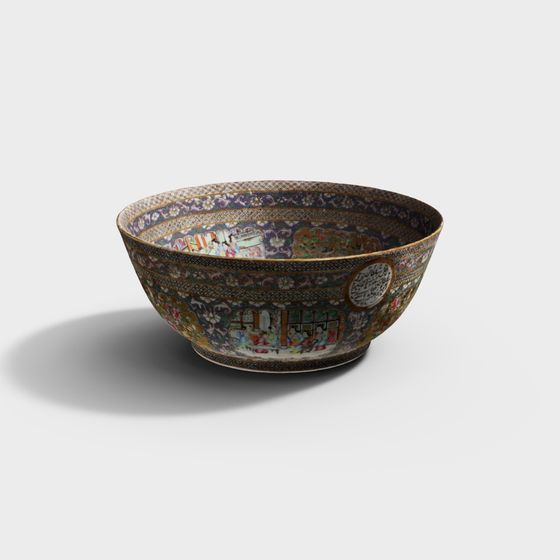 Artistic Low-Polygon Decorative Bowl 3D model