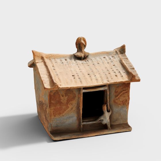 Low-Polygon Ancient Chinese House 3D model