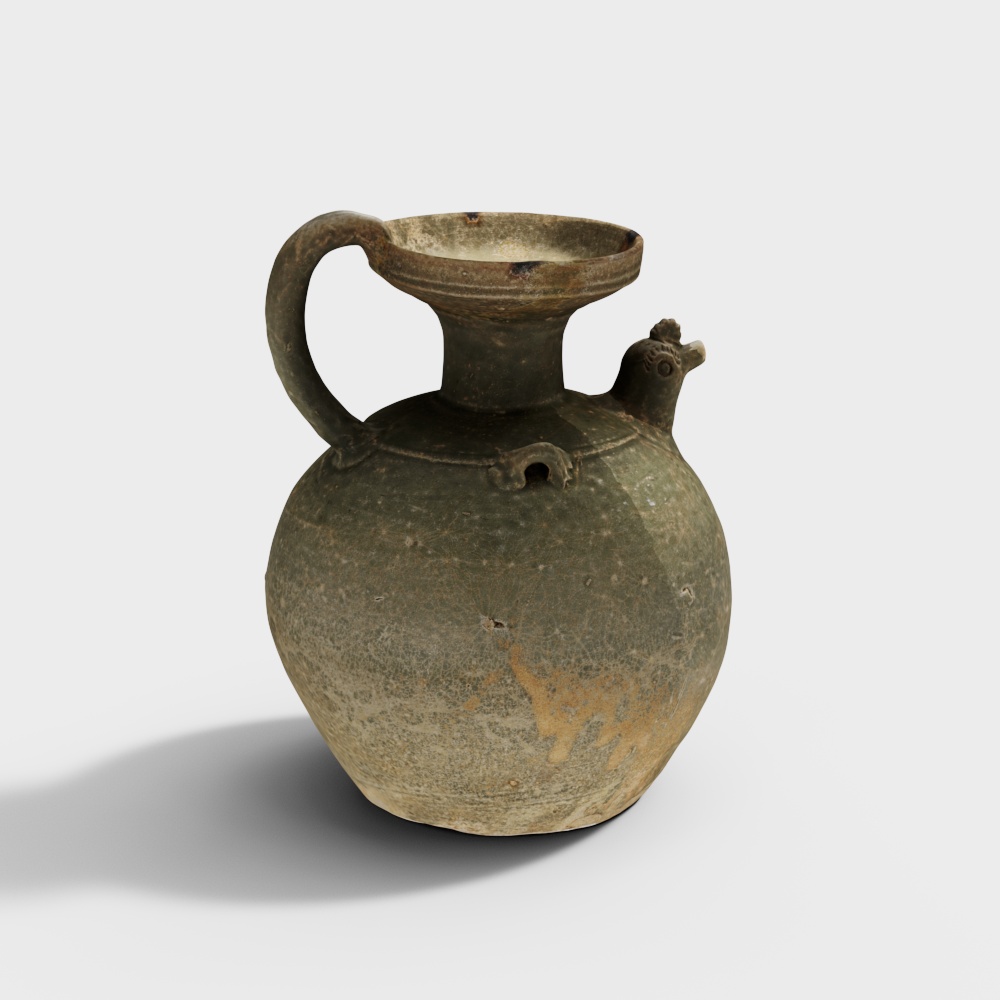 Stylish Low-Poly Ceramic Pot 3D Model