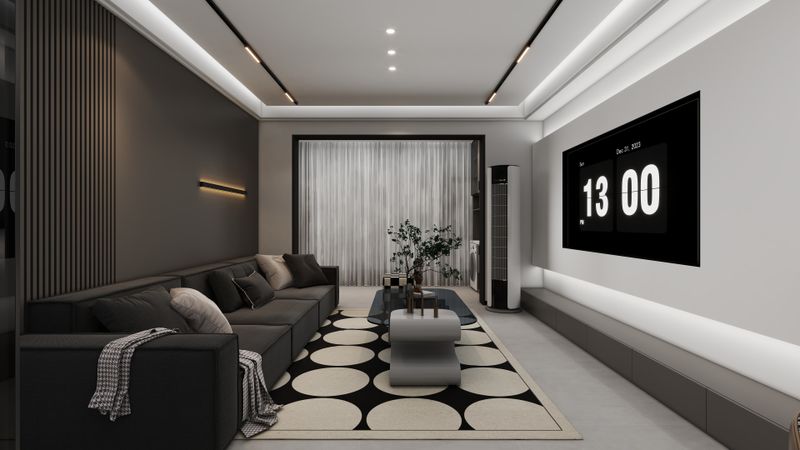 Contemporary Black & White Living Room Elegance