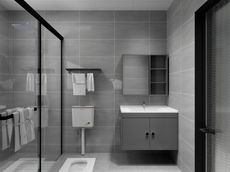 Modern Gray Bathroom with Practical Design