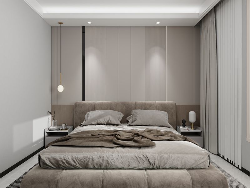 Modern Gray Bedroom with Simple Elegance