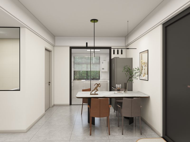Modern Dining Area with Open Kitchen Layout