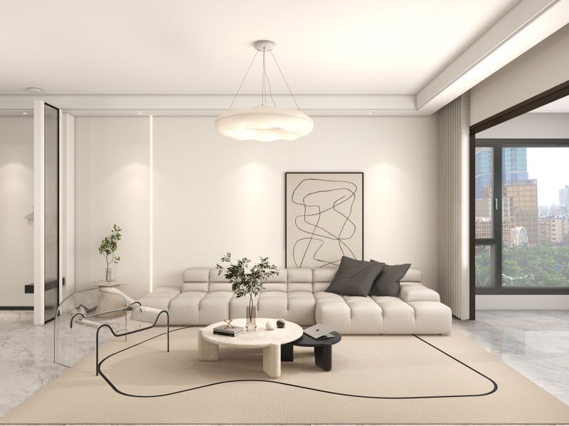 Creamy Elegance Living Room Scene