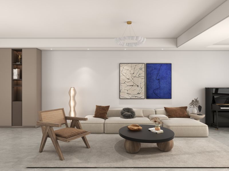Scandinavian Beige Living Room Elegance