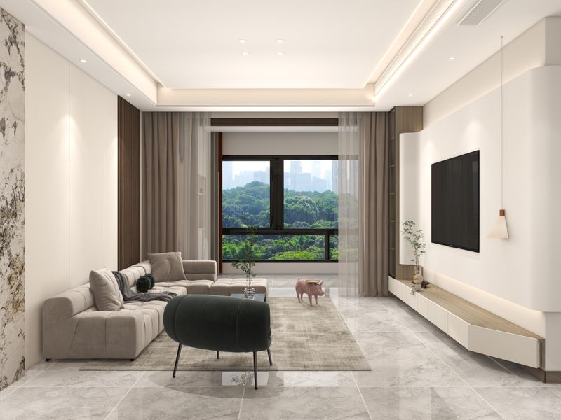 Scandinavian-Inspired Living Room with Gray Tone